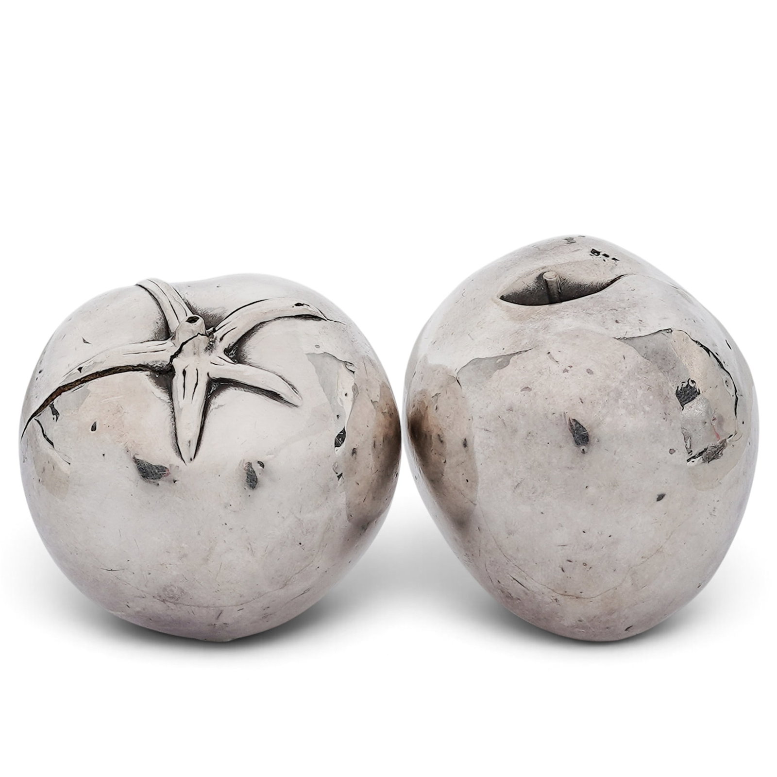 (2pc) Vintage Sterling Silver Overlay Apple & Tomato Figurines (1 of 4)