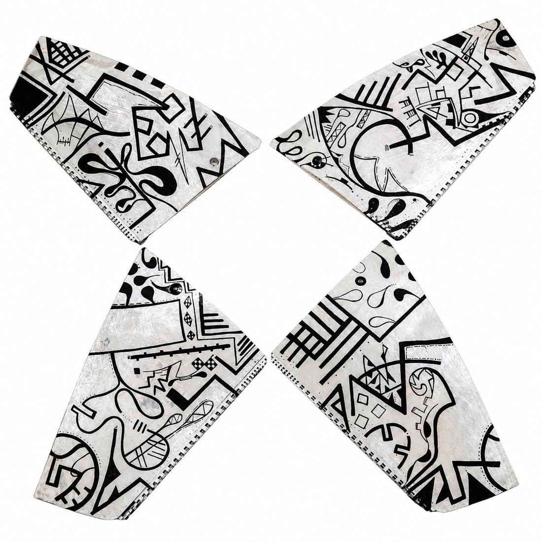 (4 pcs) Signed "SY" Airplane Fuselage Panorama Art (1 of 6)