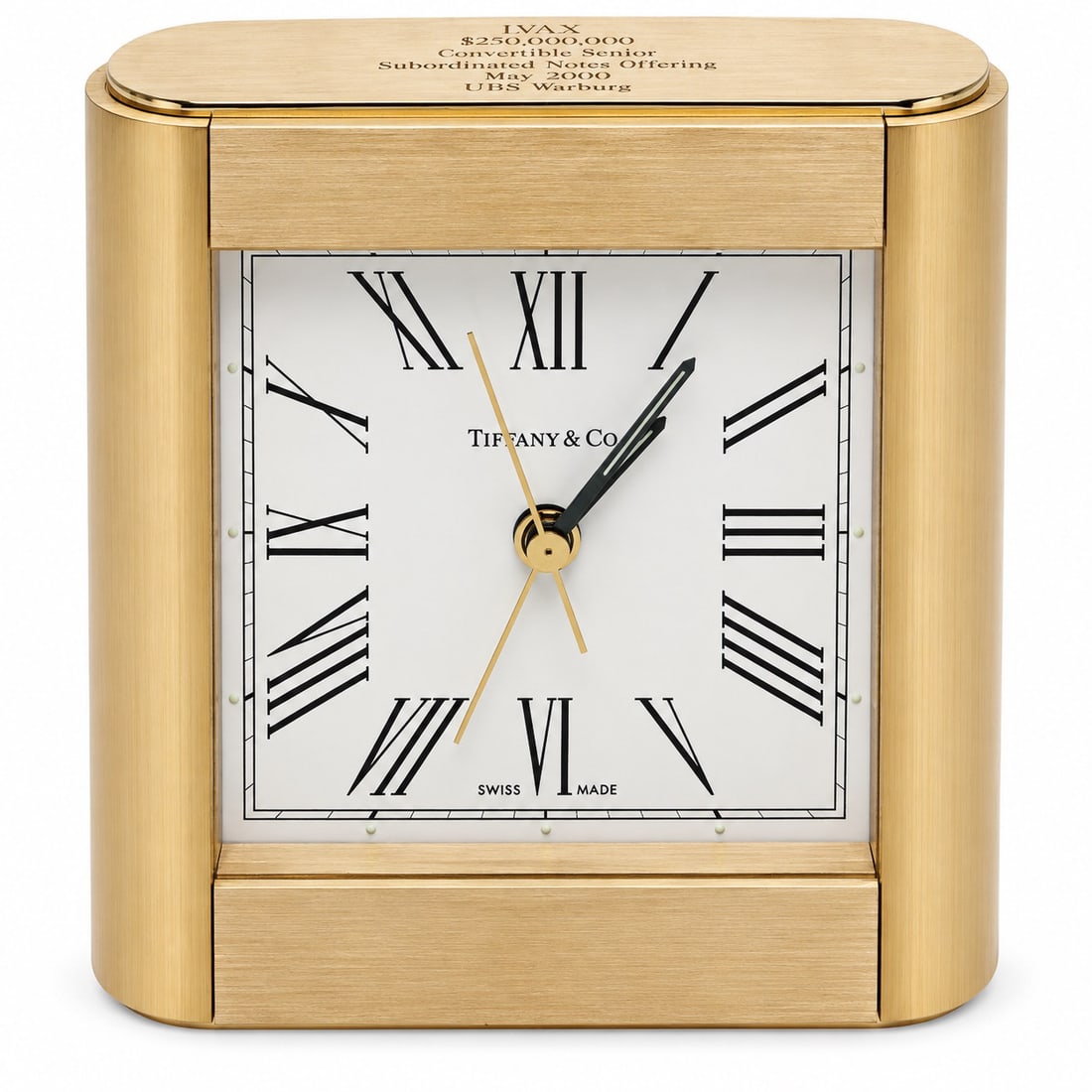 Tiffany & Co. Engraved Brass Desk Clock (1 of 7)