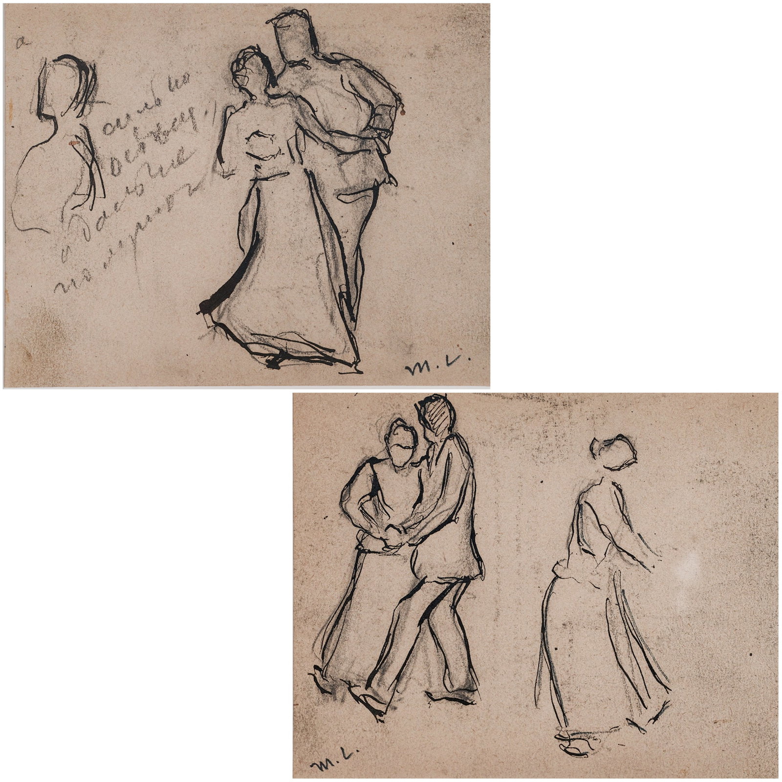 Mikhail Larionov (Russian, 1881-1964) Drawings on Paper Paintings (1 of 5)