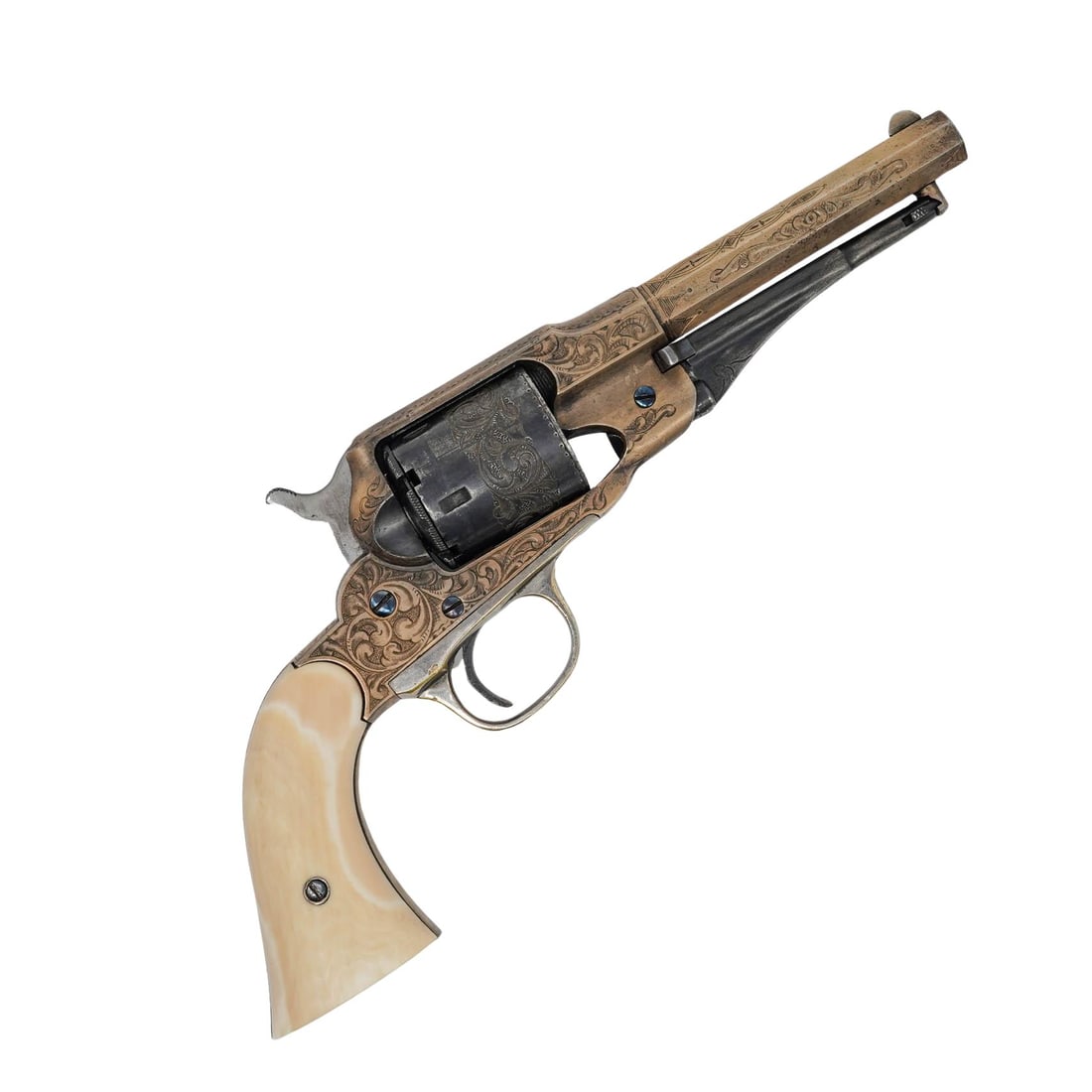 Engraved Italian ASM 1858 Remington Army 44 Percussion Revolver (1 of 5)