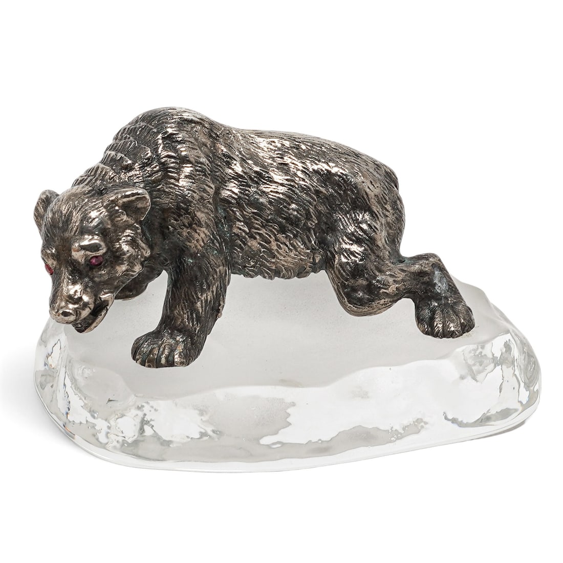 Faberge Era Silver Bear on Crystal Base (1 of 7)