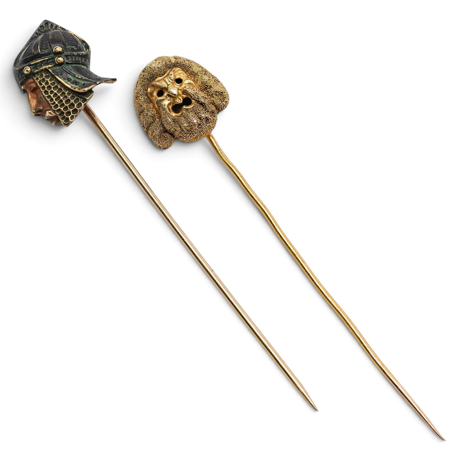 (2 Pcs) Sloan & Co. Gold Figural Stick Pins (1 of 5)
