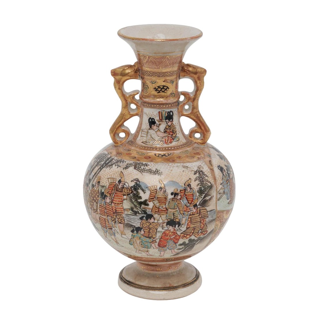 Japanese Satsuma Ryozan Satsuma Vase, Shimazu Clan: Japanese Satsuma Ryozan Satsuma Vase, Shimazu Clan Circa 1868-1912. Japanese Artist/Designer/Manufacturer: Ryozan for Yasuda Company Marking(s); notes: Signed “Satsuma Ryozan” to underside wit