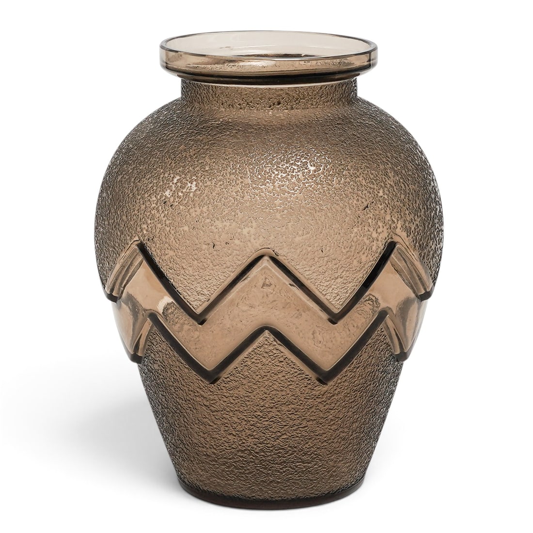 Daum Nancy Geometric Acid-Etched Glass Vase (1 of 6)