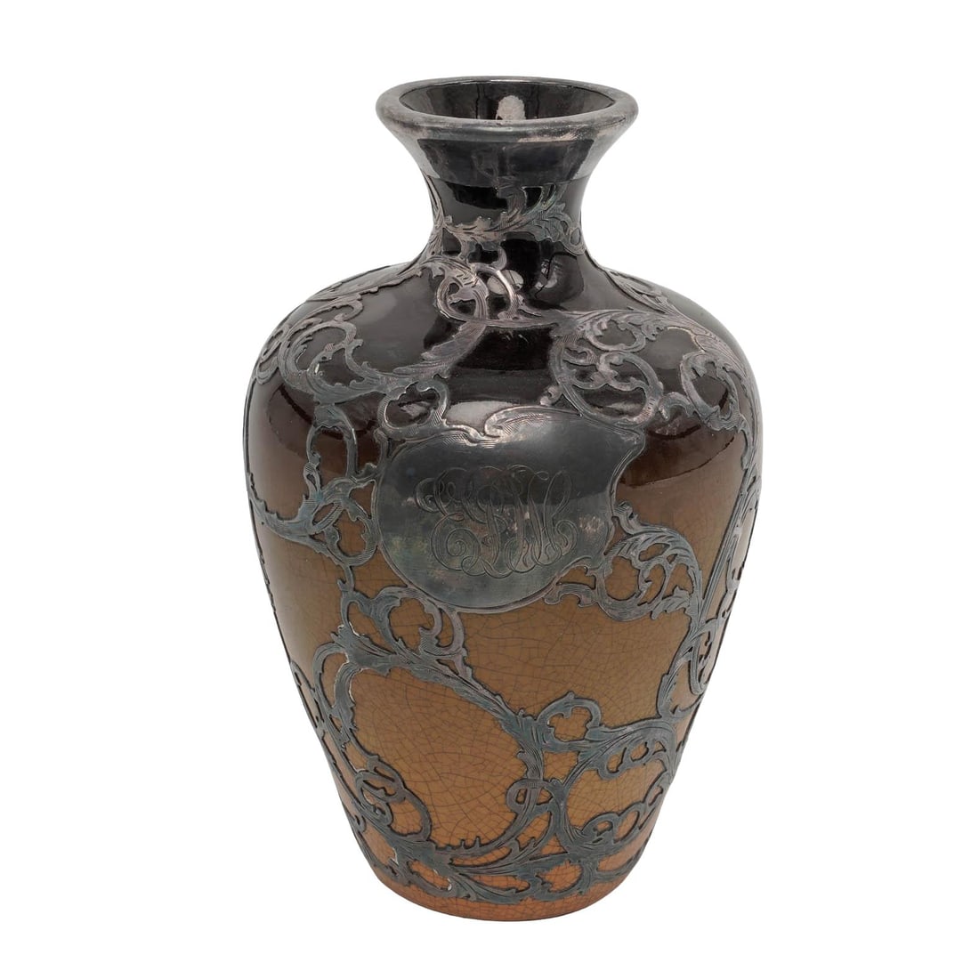 Sam Weller Pottery Louwelsa Sterling Silver Overlay Vase (1 of 12)