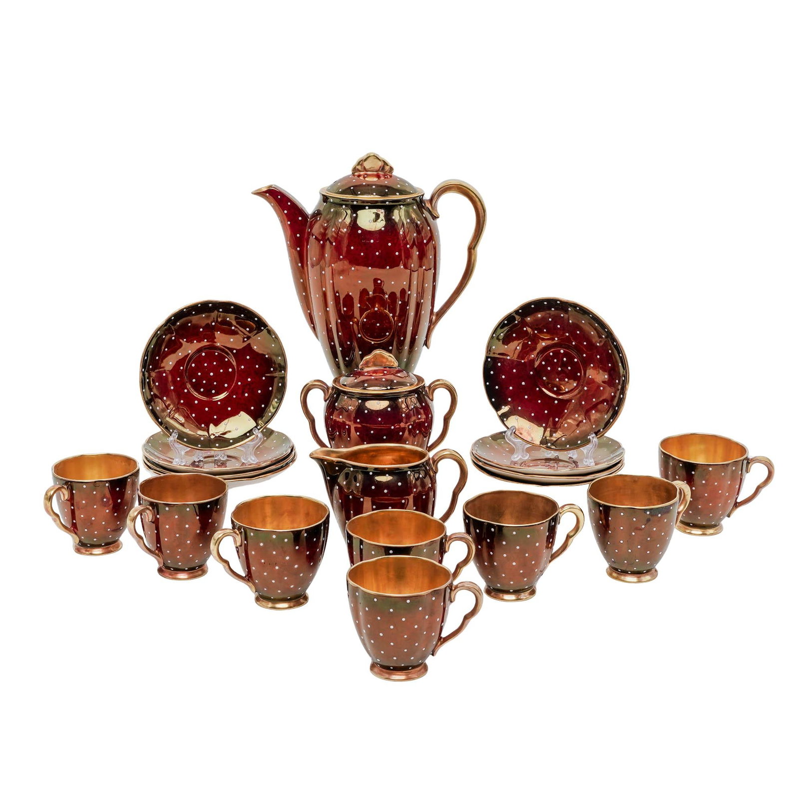 (19pc) English Carlton Ware "Rouge Royale" Demitasse Set (1 of 9)
