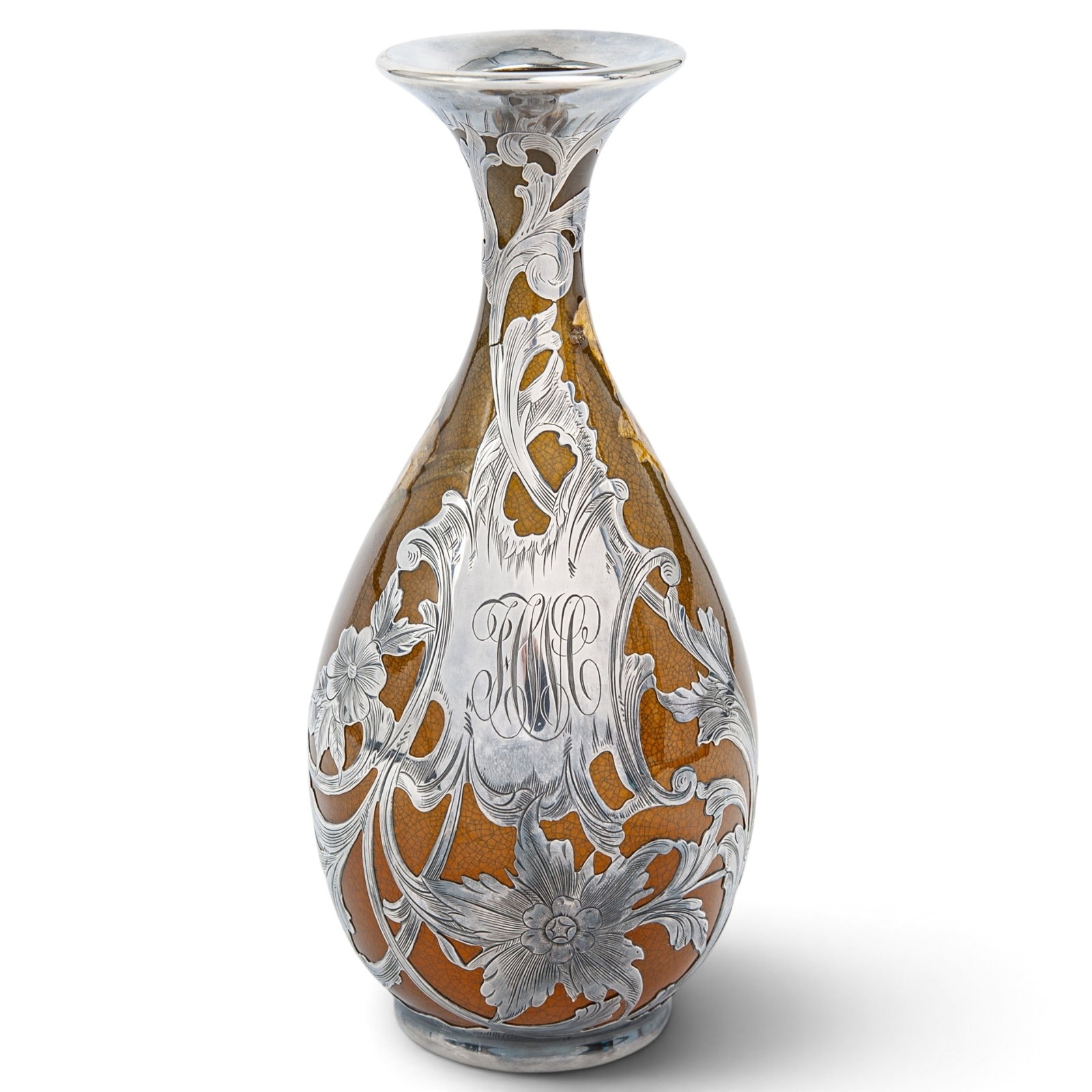 Gorham x Rookwood Pottery Sterling Silver Overlay Pottery Vase (1 of 11)