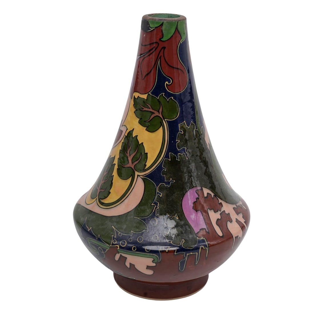 (PZH) Antique Dutch Art Nouveau Faience Vase (1 of 5)