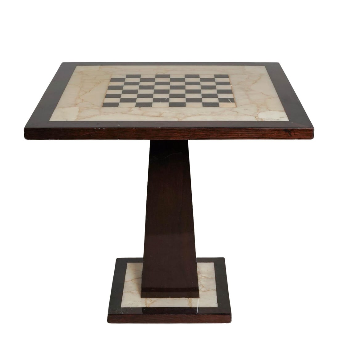 Vintage Marble & Lacquered Wood Chess Table (1 of 3)