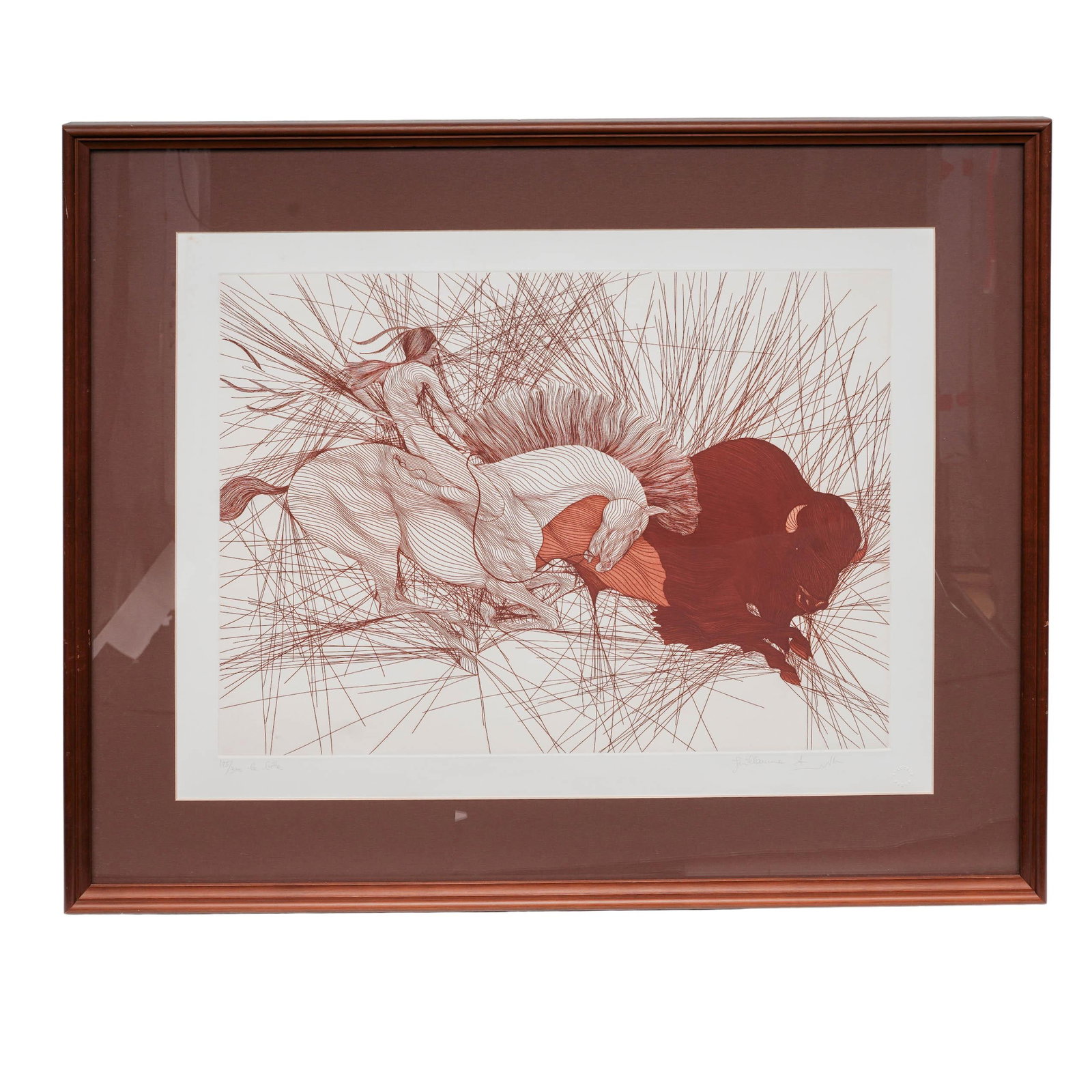 Guillaume Azoulay (Moroccan, b. 1949) "Deux Bison" Etching (1 of 5)