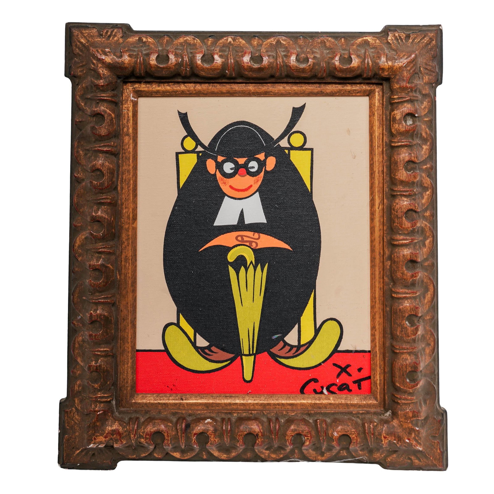 Xavier Cugat (Spaniard, 1900-1990) "The Priest" Oil on Canvas Board (1 of 5)