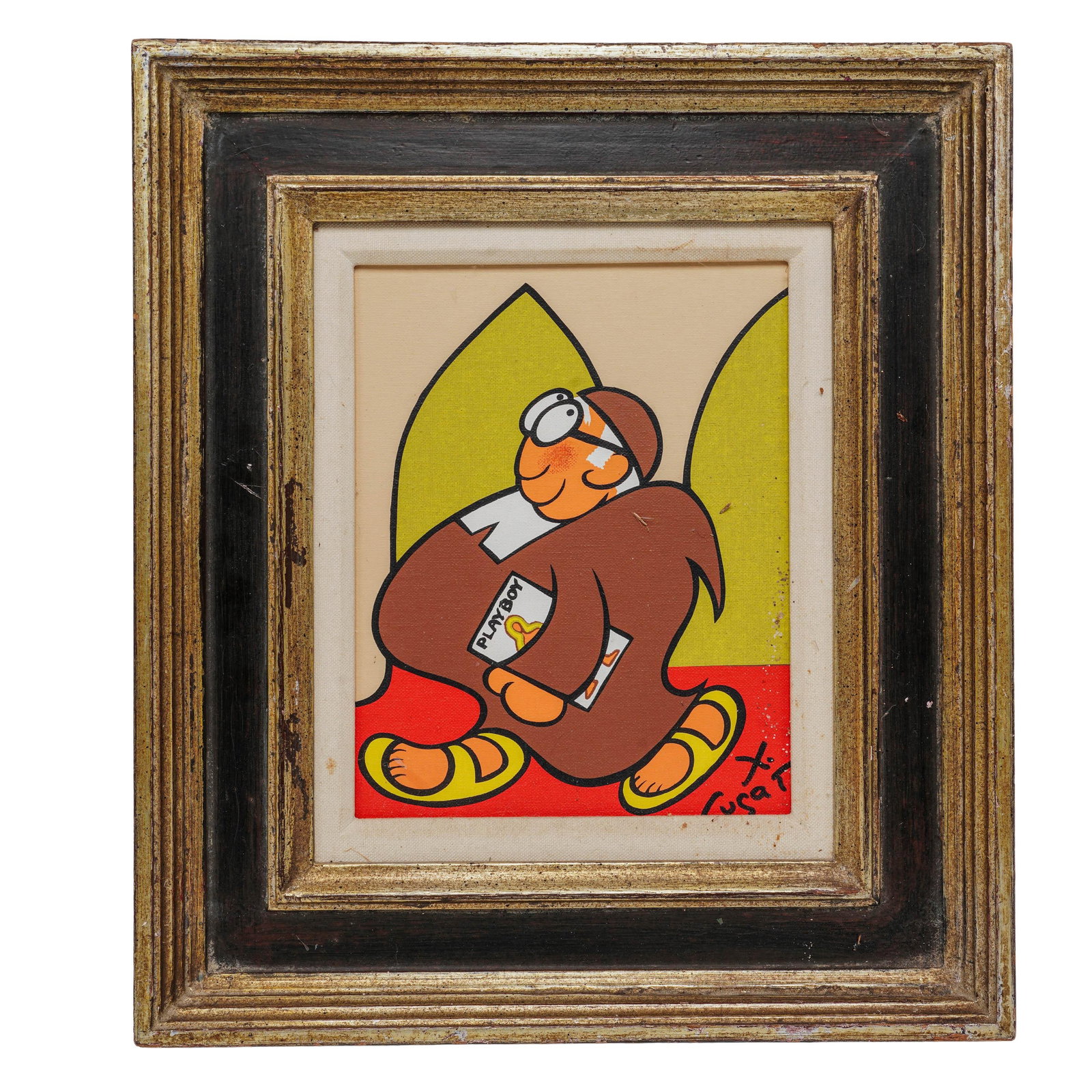 Xavier Cugat (Cuban, 1900–1990) "Playboy" Serigraph on Canvas Board: Xavier Cugat (Cuban, 1900–1990) "Playboy" Serigraph on Canvas Board 20th century, Cuban Artist/Designer/Manufacturer: Xavier Cugat (Spanish-Cuban, 1900–1990) Marking(s); notes: Signed lower right 