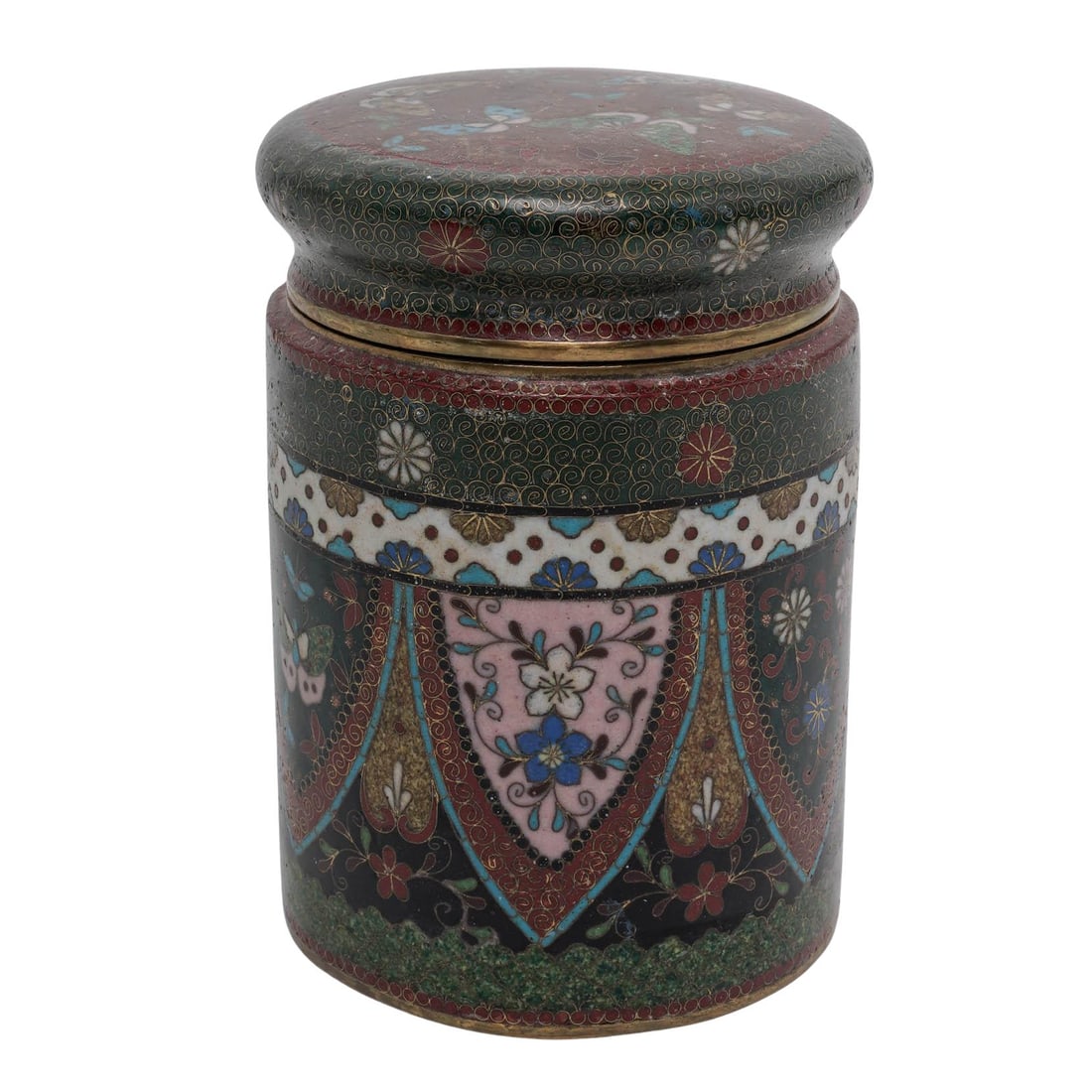 Antique Japanese Cloisonne Butterfly Jar (1 of 9)