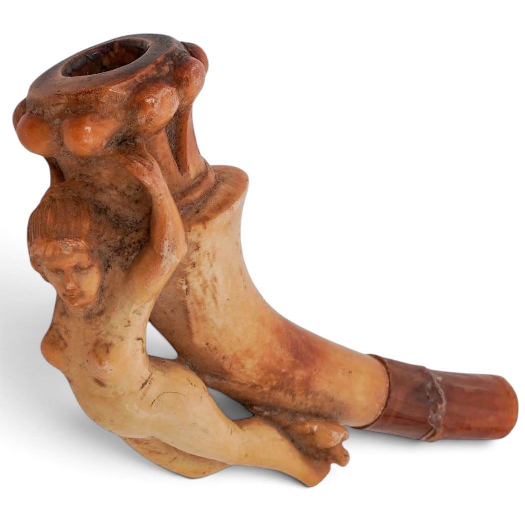 Antique Carved Meerschaum Nude Female Figural Pipe (1 of 12)