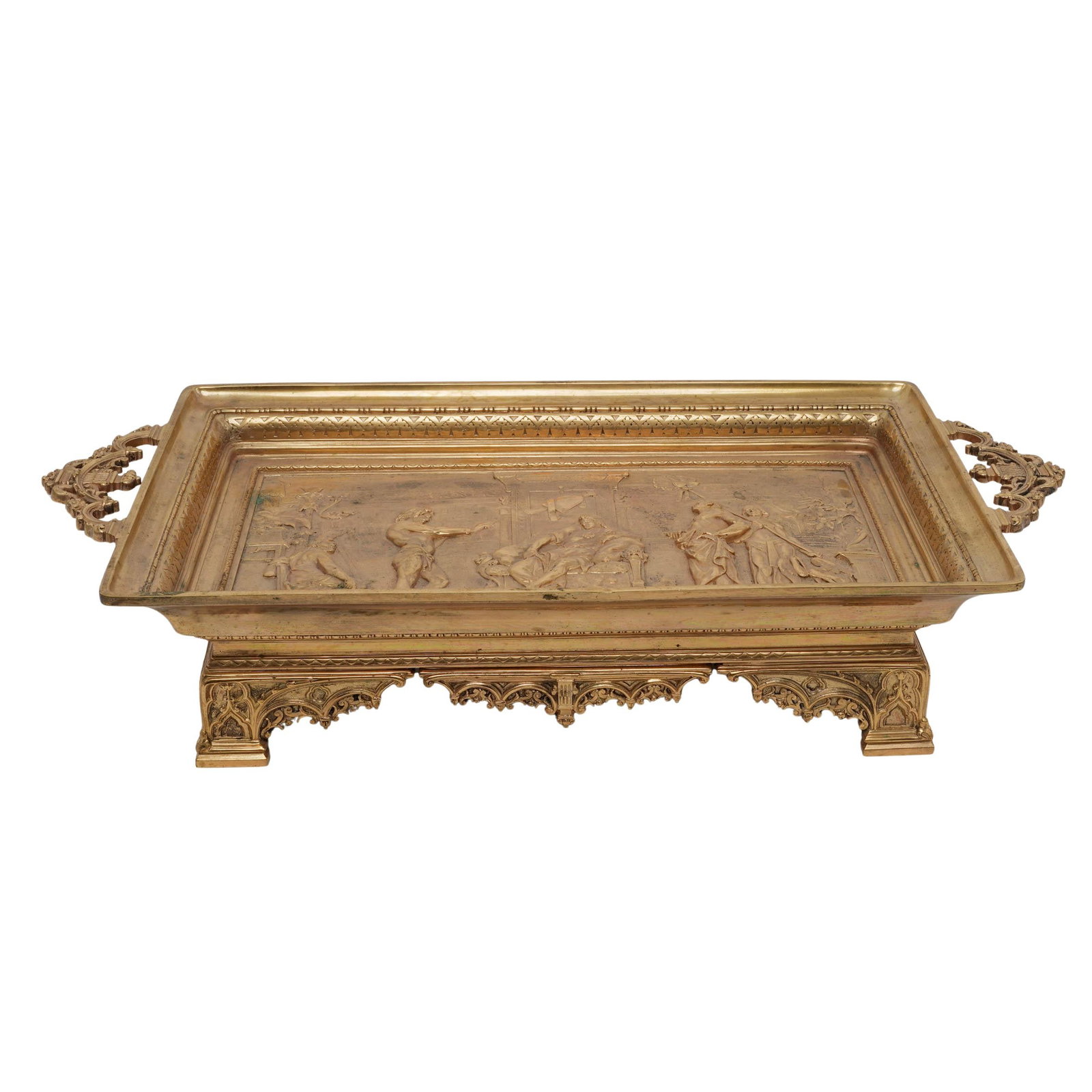 Emile Louis Picault (French, 1833-1915) Bronze Relief Tray (1 of 10)