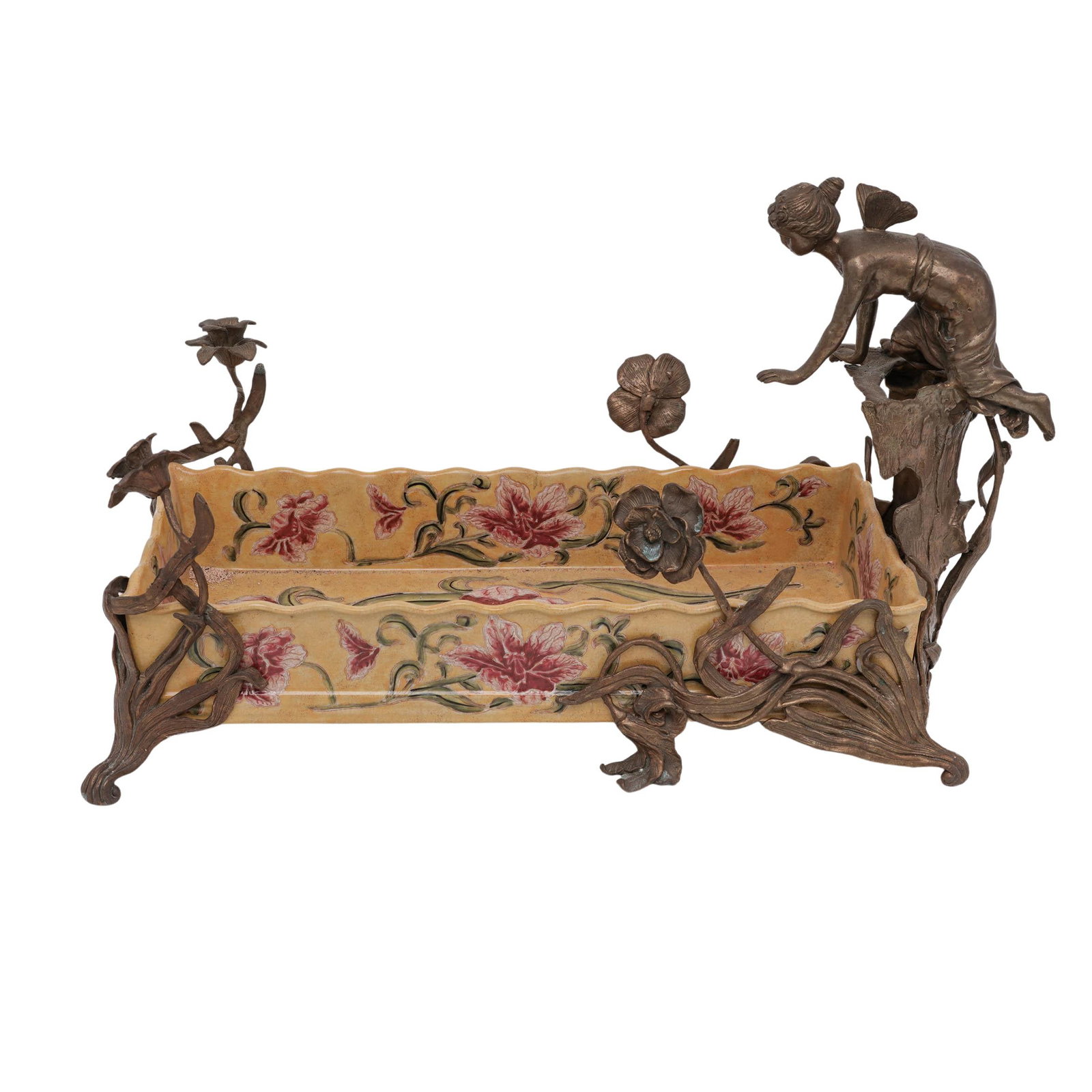 Wong Lee bronze & ceramic fairy jardiniere (1 of 9)