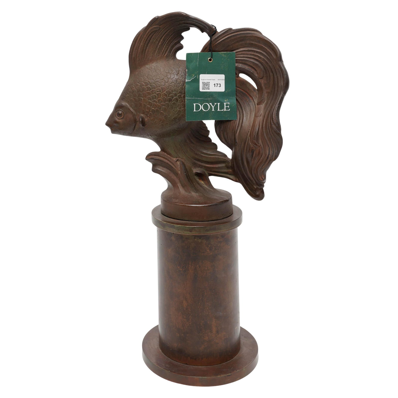 Ex Doyle Patinated Cast Bronze Goldfish Sculpture (1 of 6)