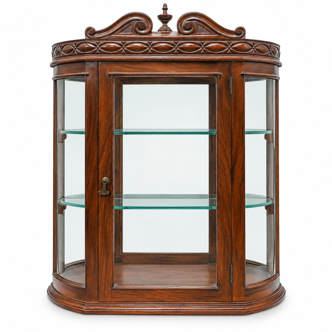 Chippendale Revival Style Wall-Mounted Curio Cabinet (1 of 8)