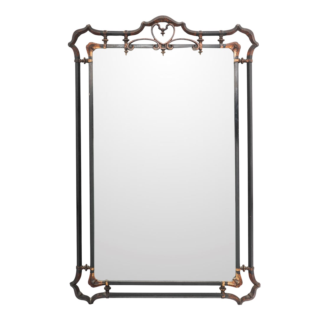 Florentine Wrought Iron & Gilt Brass Mirror (1 of 2)