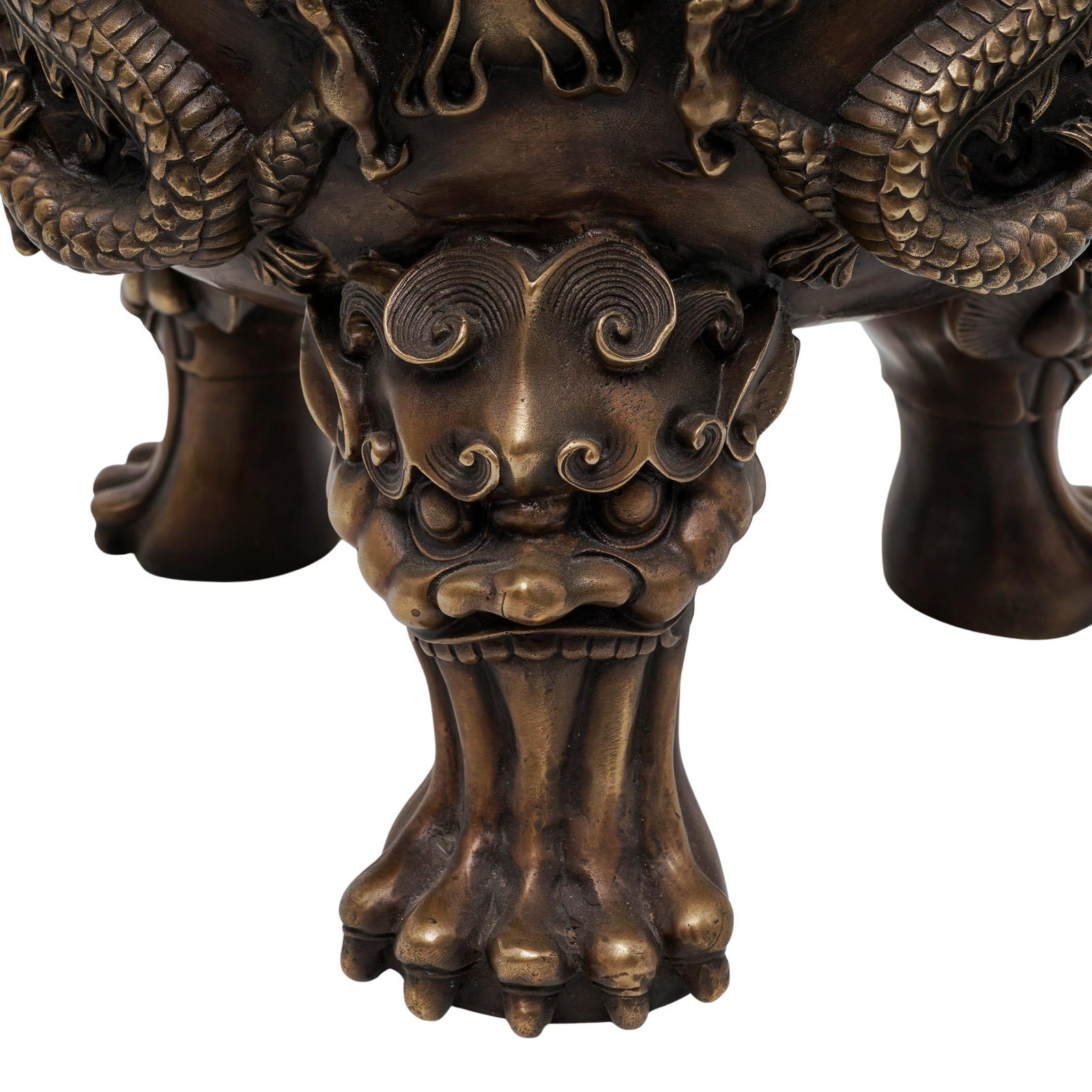 Antique Chinese Foo Dog Bronze Censor - 8