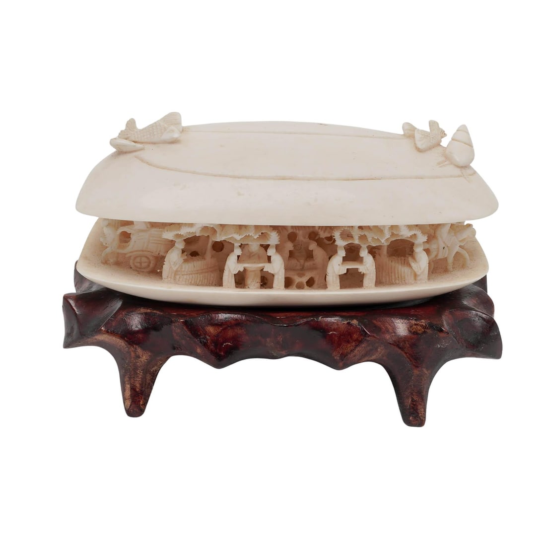 Antique Carved Bone Shell "Clam's Dream" Diorama (1 of 6)