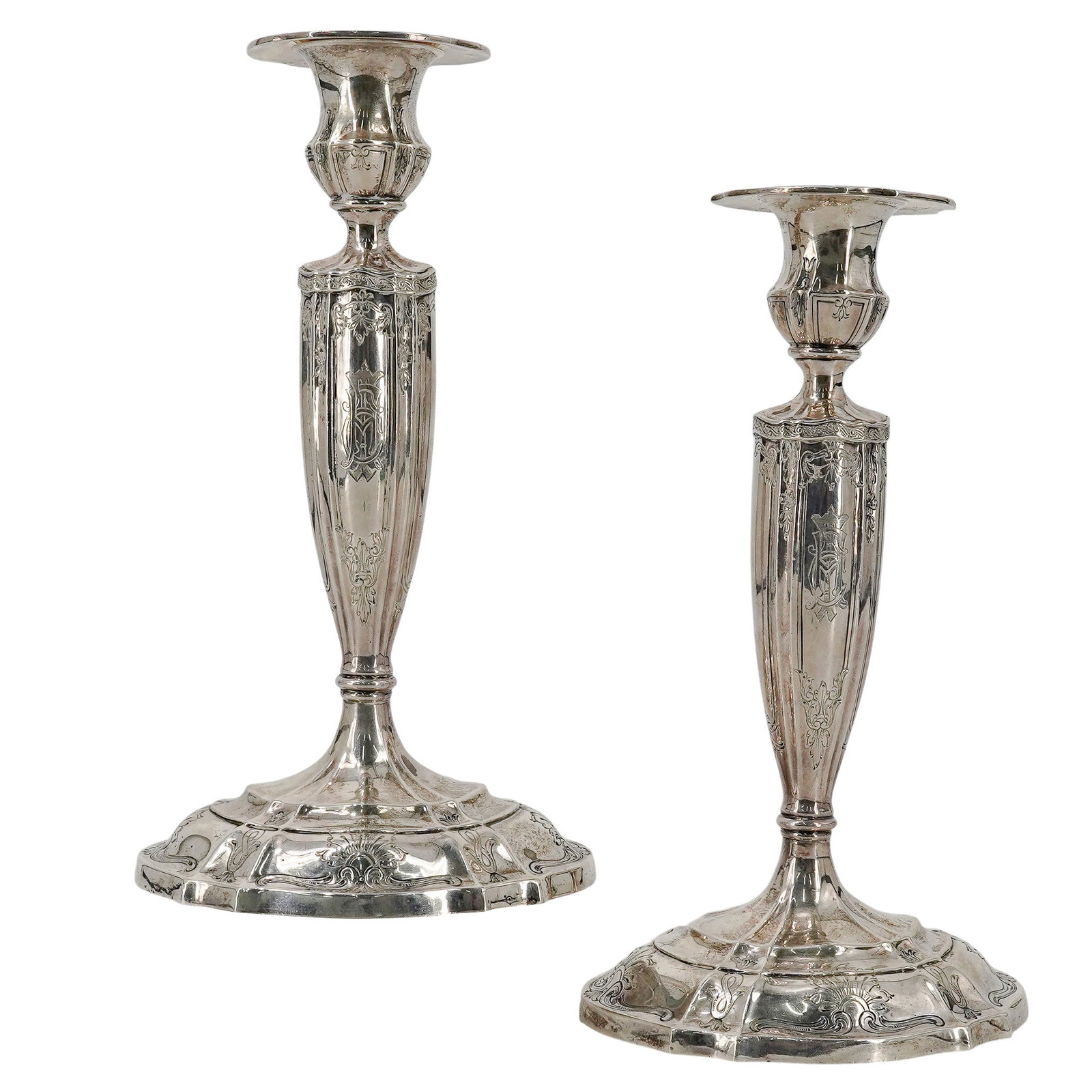 Pair Weighted Grogan & Co. Sterling Silver Candlesticks (1 of 9)