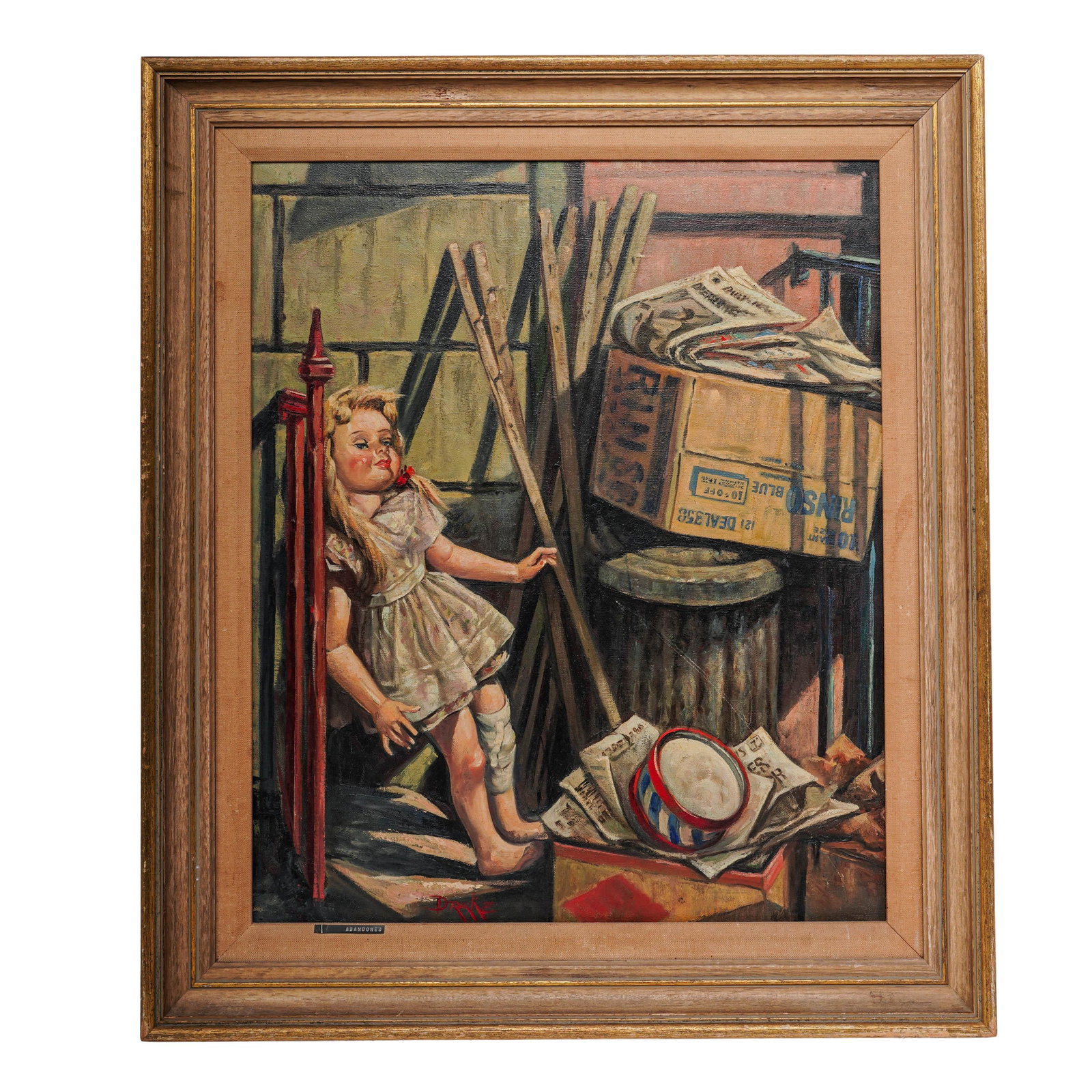 Drake (20th Cent) "Abandoned" Oil on Canvas Painting: Drake (20th Cent) "Abandoned" Oil on Canvas Painting Early 20th Century, Canada Artist/Designer/Manufacturer: Signed Drake Marking(s): Signed and titled at lower left of canvas and frame. Materials: O