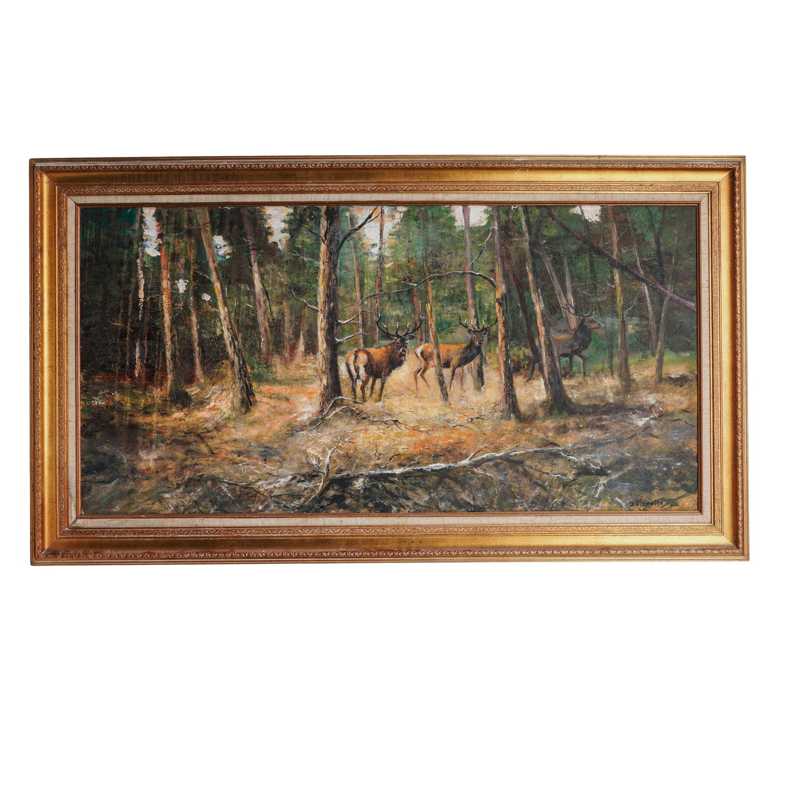 Jan Hermeler (American, 20th century) Forest Scene Oil on Canvas (1 of 4)
