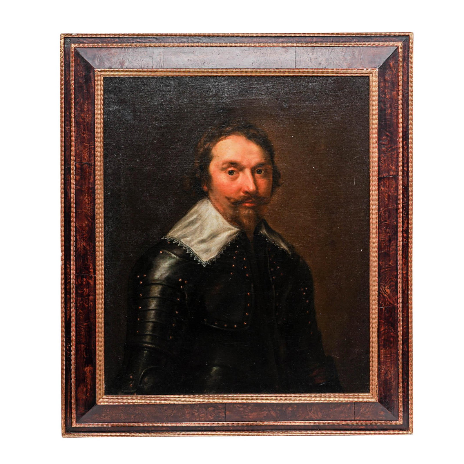 Antique Nobleman Portrait Oil on Canvas Painting (1 of 4)