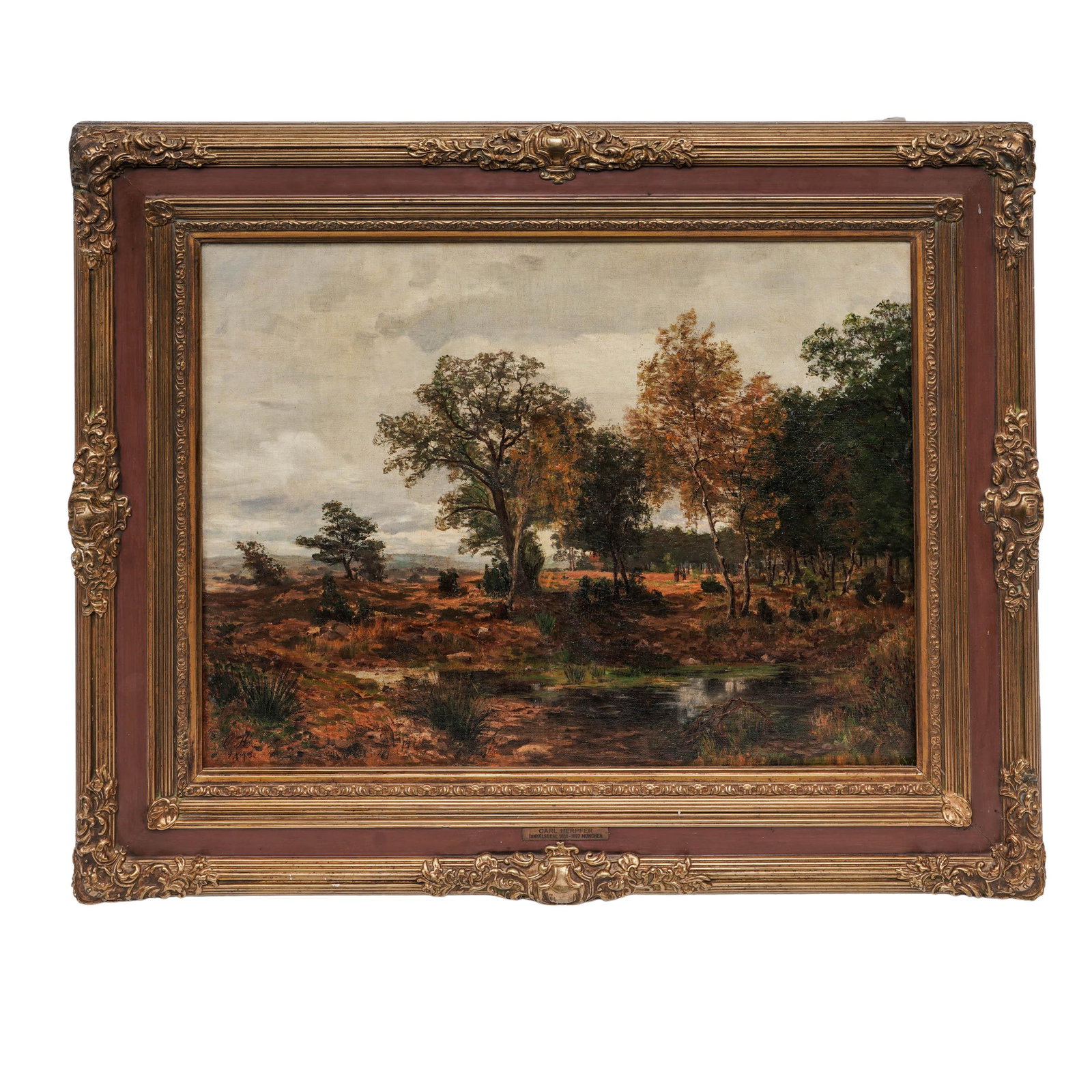 Carl Herpfer (German, 1836–1897), Landscape Oil on Canvas Painting (1 of 3)