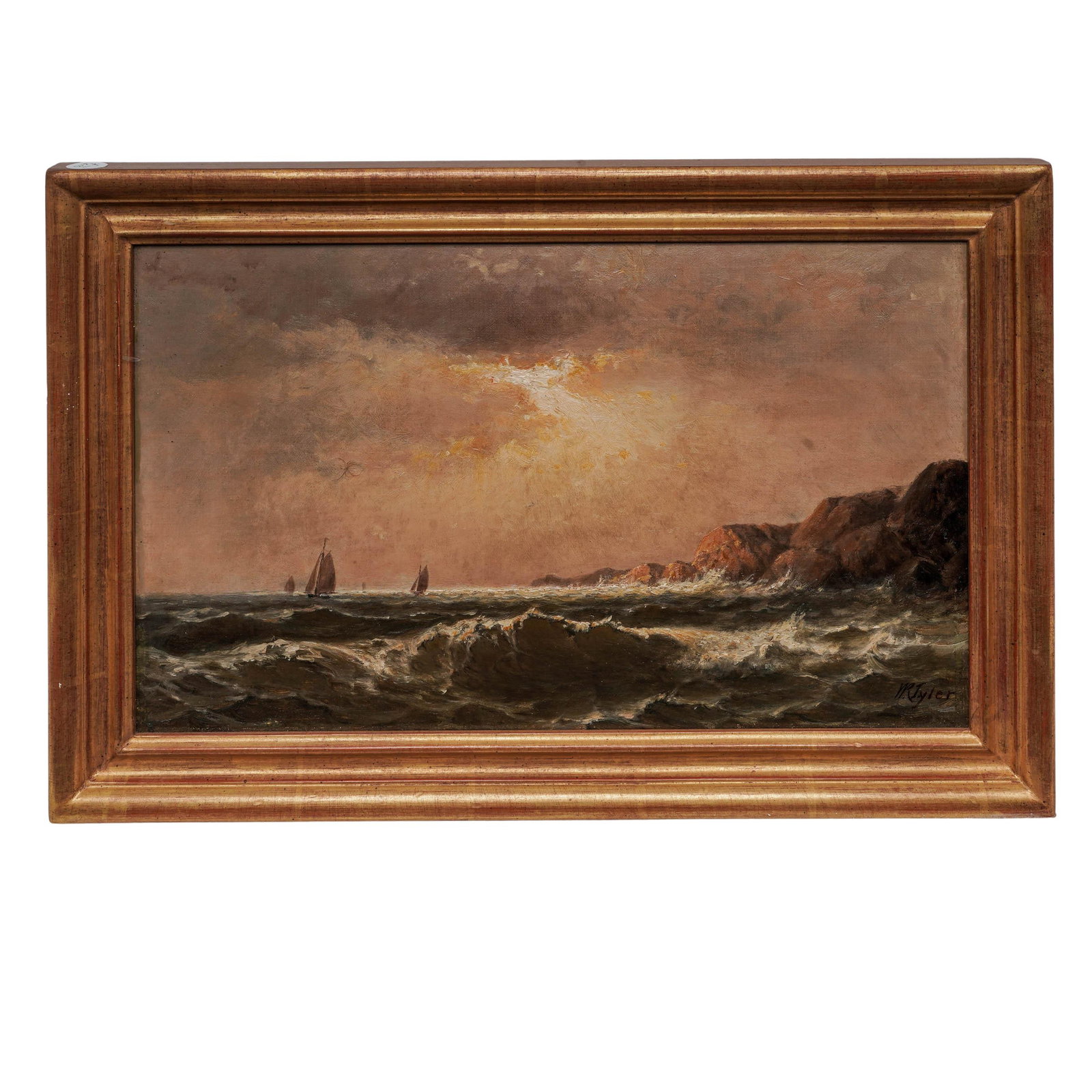 William Richardson Tyler (American, 1825-1896) "Coastline" Oil on Canvas (1 of 3)