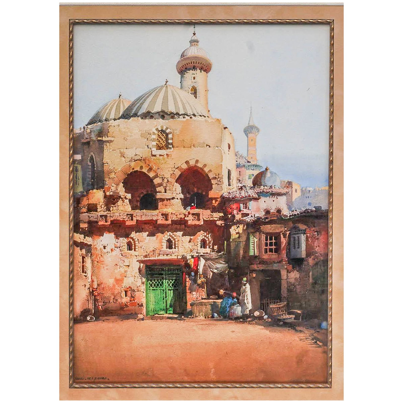 Noel Harry Leaver (British, 1889-1951) "Tetian Mosque" Watercolor on Paper (1 of 4)