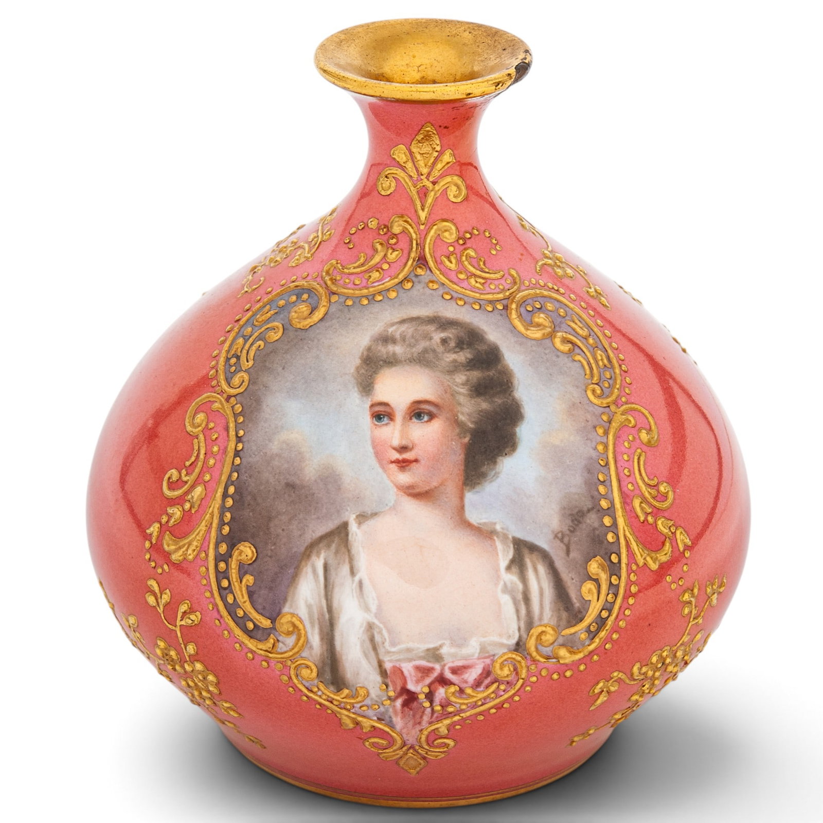 Franz Anton Mehlem Co. Royal Bonn Porcelain Portrait Vase (1 of 8)