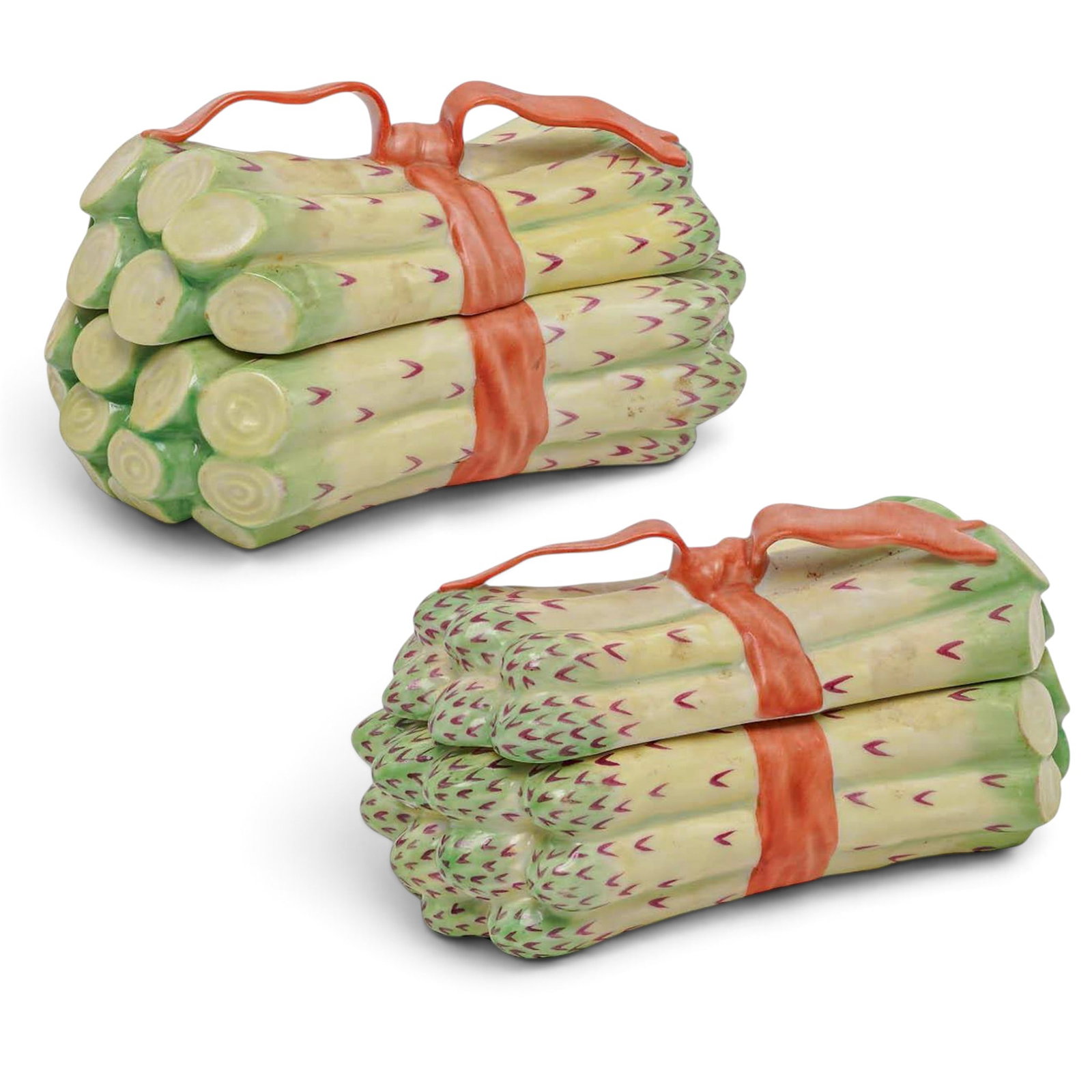 Pair of Herend Porcelain Asparagus Trinket Boxes (1 of 10)