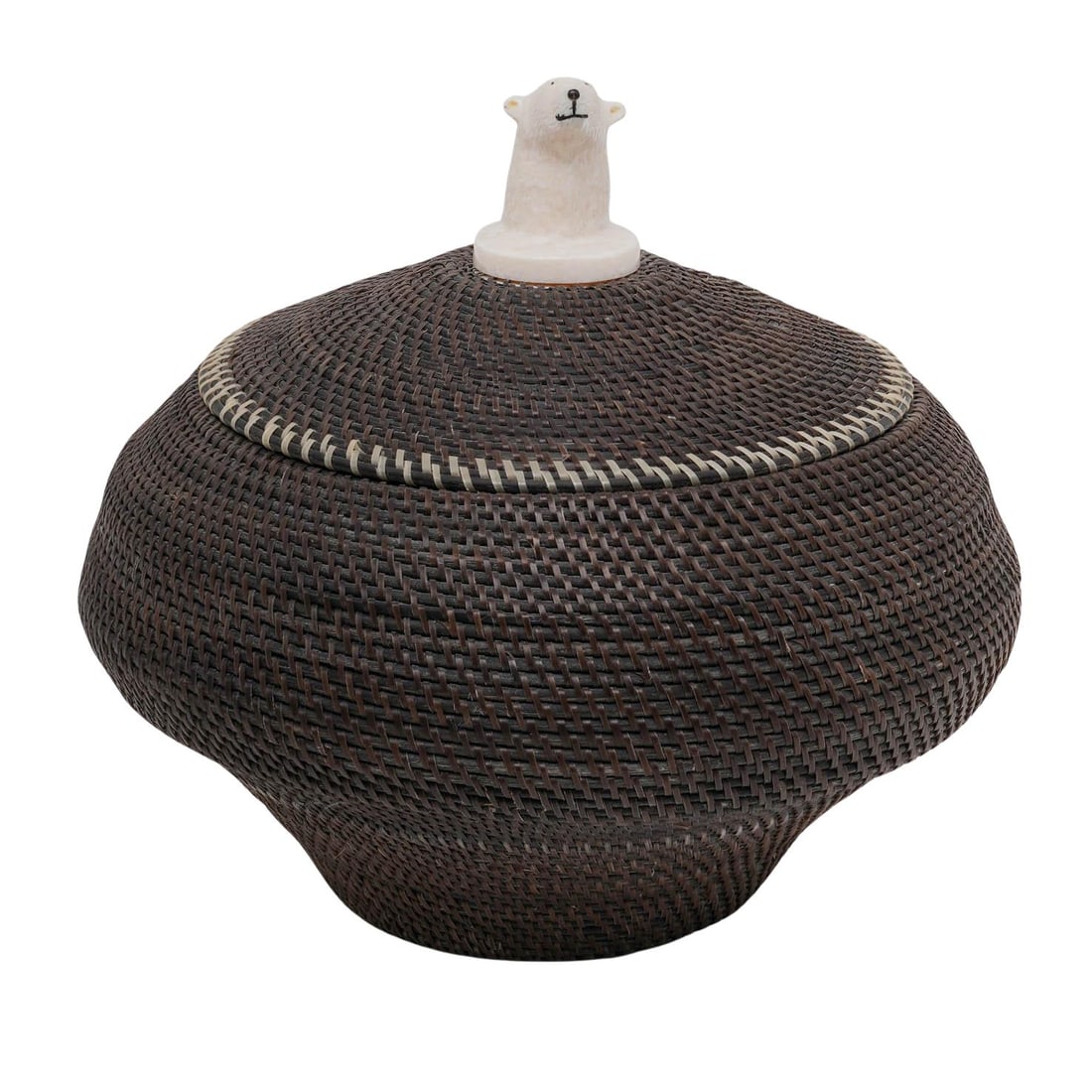Harry Hank (Inupiaq b. 1972) Baleen Polar Bear Basket (1 of 9)