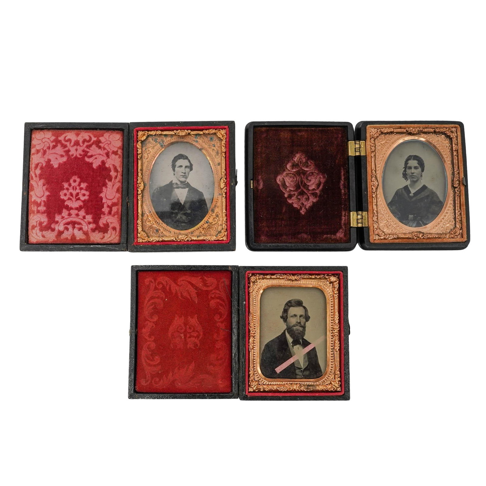(3 pc) 19th Cent. Portrait Tintypes (1 of 2)