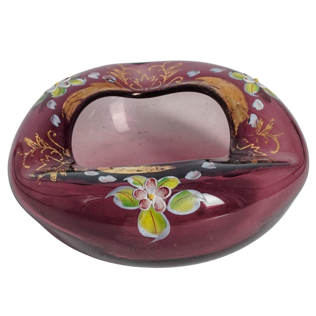 Venetian Enamel & Gilt Glass Ashtray (1 of 4)