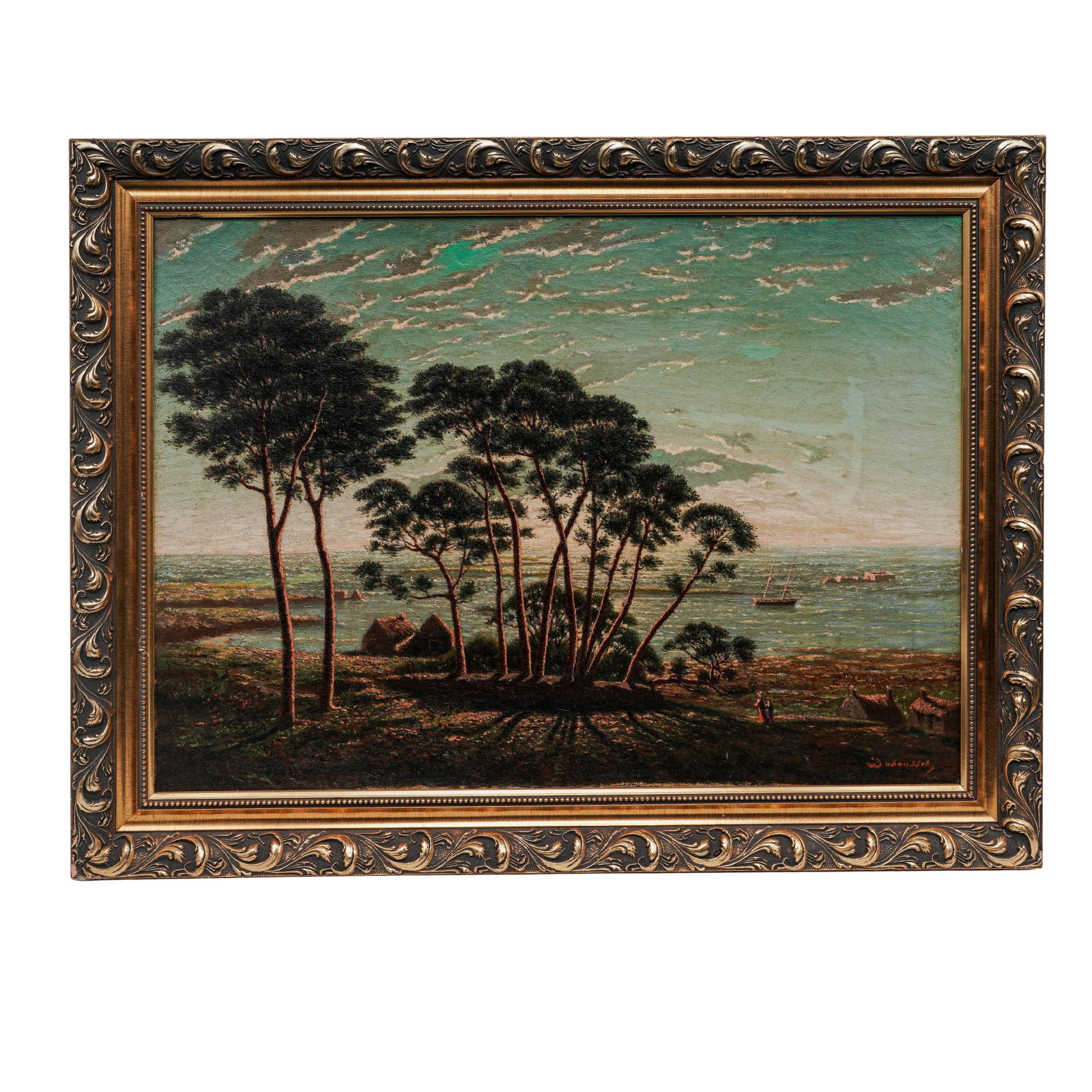 Attrib. Arsene Desire d'Haussey Seascape Oil on Board Painting: Attrib. Arsene Desire d'Haussey Seascape Oil on Board Painting 19th century Artist/Designer/Manufacturer: Attributed to Arsene Desire d'Haussey (French, 19th century) Markings: Signed in bottom right