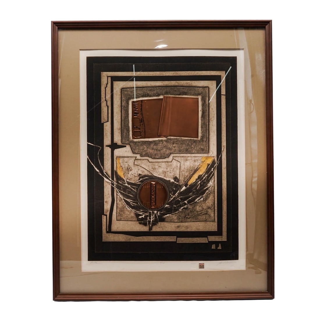 J.B. Thompson (American, 1932–1984)"Anthem" Mixed-Media Etching w/ Copper & Aquatint: J.B. Thompson (American, 1932–1984)"Anthem" Mixed-Media Etching w/ Copper & Aquatint Circa 1977. American Artist/Designer/Manufacturer: J.B. Thompson (American, 1932–1984) Marking(s); notes: Hand-