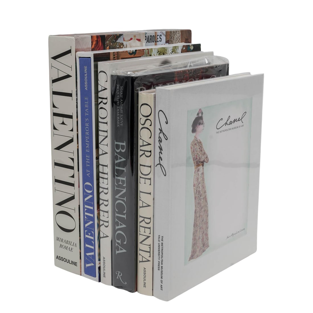 (5 pcs) Assouline Designer Fashion Books: (5 pcs) Assouline Designer Fashion Books Late 20h-early 21st century Artist/Designer/Manufacturer: The Metropolitan Museum of Art / Assouline / Rizzoli Marking(s); notes: Five-piece collection of