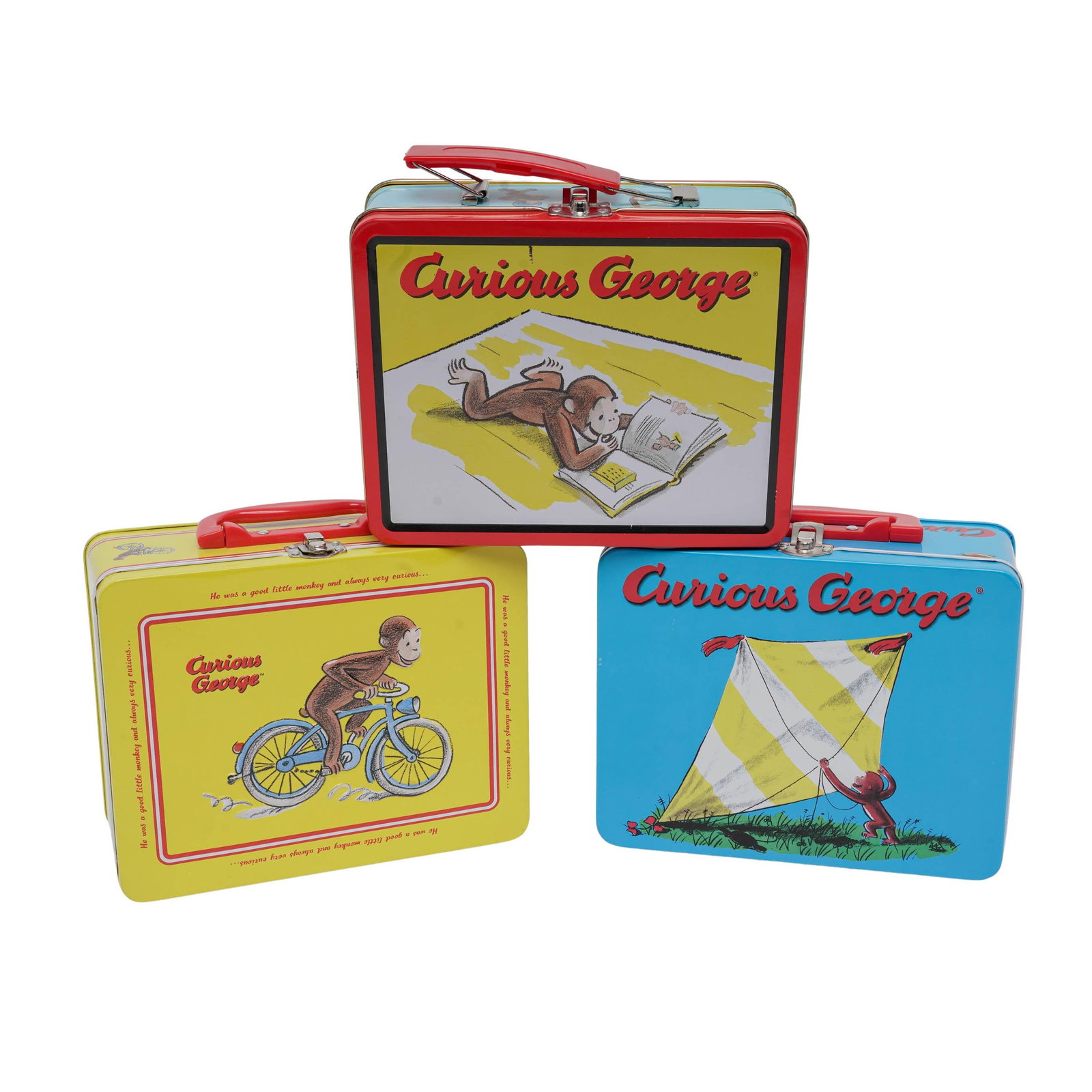 (3 pcs) Curious George Tin Lunch Boxes (1 of 5)