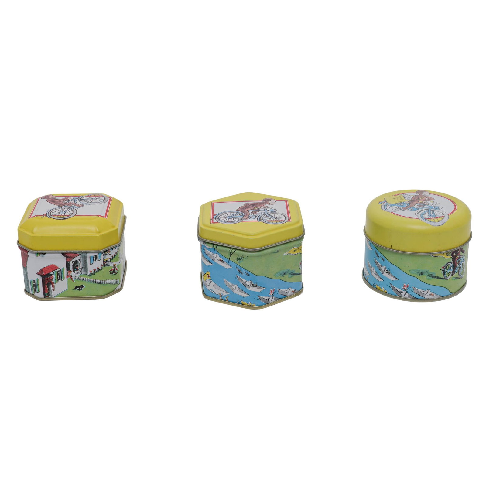 (3 pcs) Tin Curious George Boxes (1 of 12)