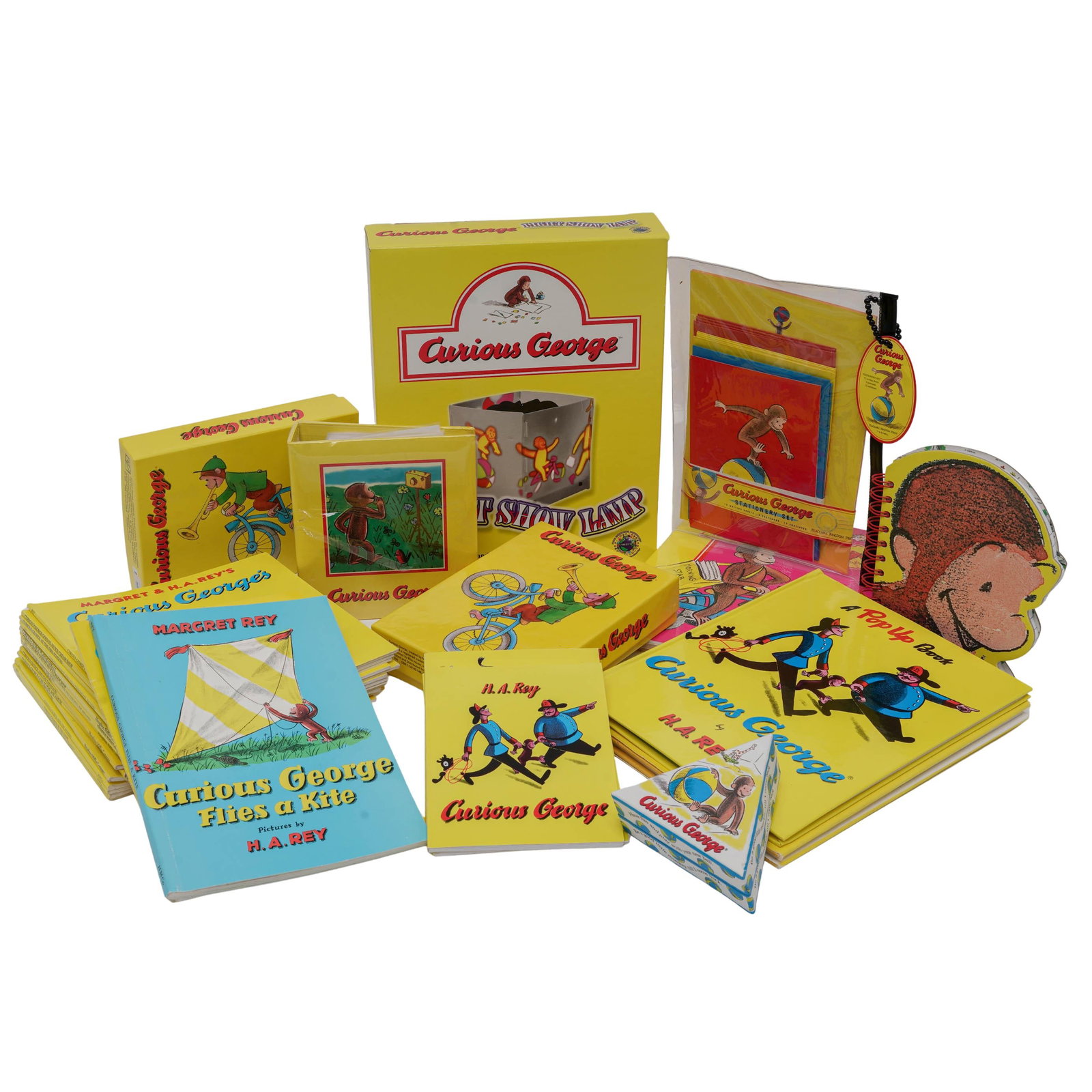 Collector's Lot of Curious George Books, Stationary, Light Show Lamp (1 of 7)