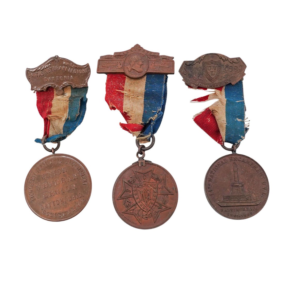 (3 pc) Antique Union Veteran Legion Bronze Medals (1 of 2)