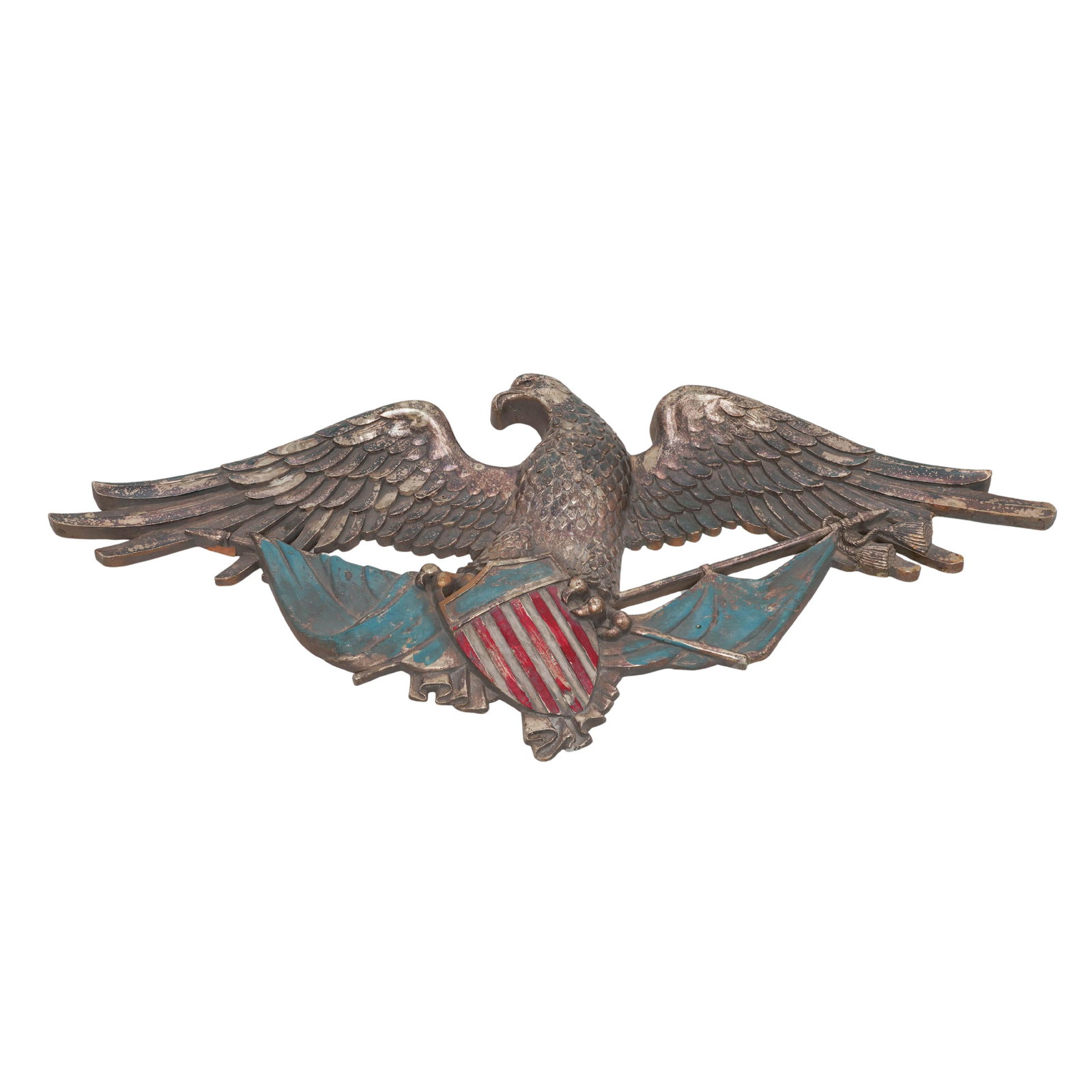1940s Federalist Carved Wood Eagle Plaque (1 of 4)