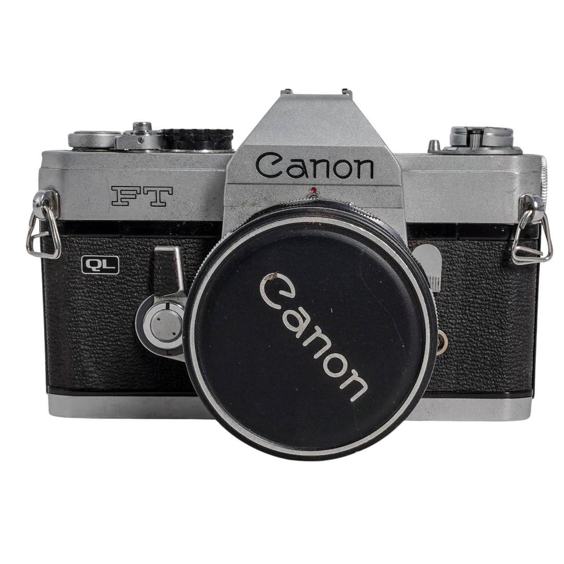 Classic Silver & Black Canon FT QL 35mm Film SLR Camera (1 of 8)