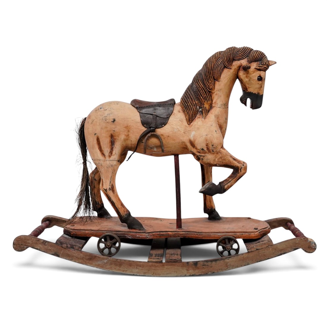 Pull Toy Carved Wooden Rocking Horse (1 of 9)
