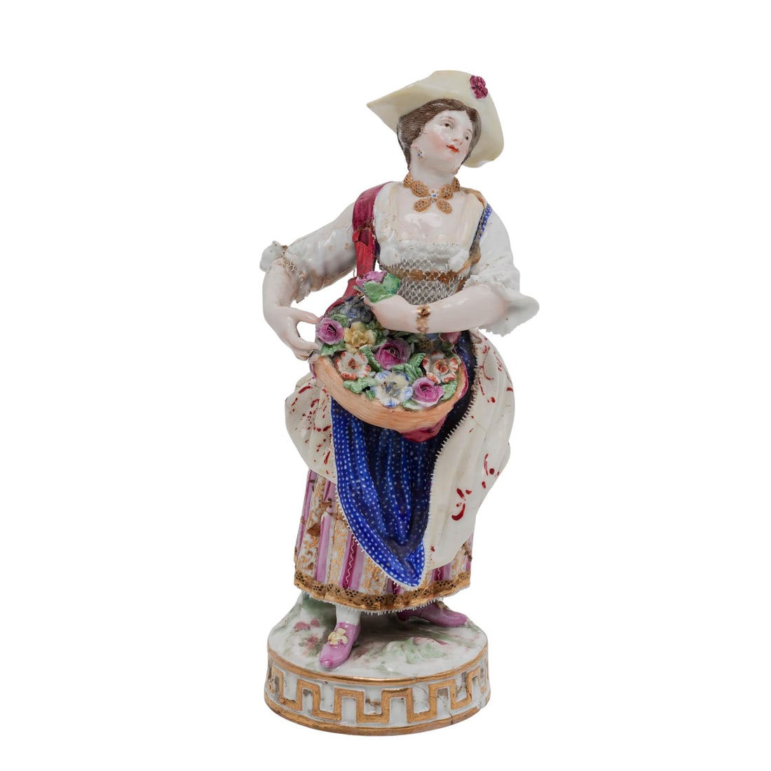 Antique Meissen "Gardener Girl" Porcelain Figurine (1 of 4)