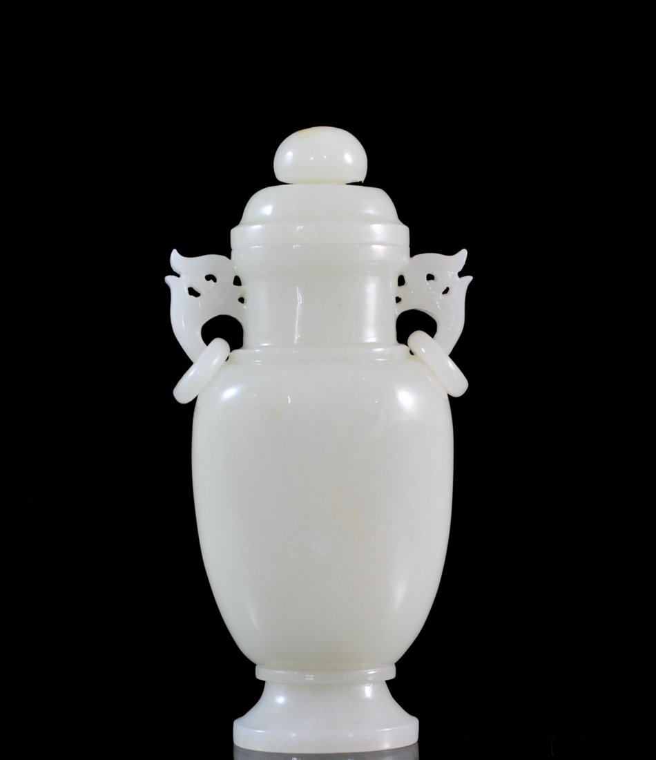 Chinese Hand Carved White Jade Urn Oct 23, 2013 Akiba Antiques in FL